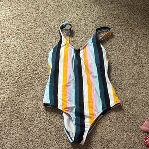 Kona Sol Colorful Striped One Piece Swimsuit